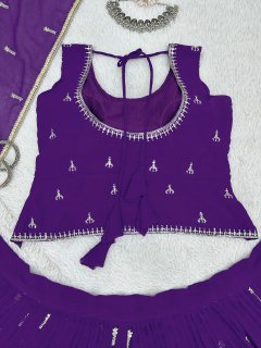 trending purple peplum Lehngha with Dupata - JOSHINDIA - Joshindia