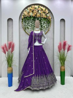 trending purple peplum Lehngha with Dupata - JOSHINDIA - Joshindia