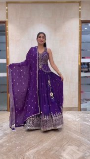 trending purple peplum Lehngha with Dupata - JOSHINDIA - Joshindia