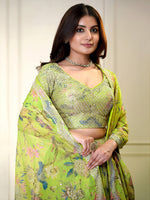 elegant multicolor Organza floral prints Lehenga Choli