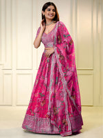 elegant multicolor Organza floral prints Lehenga Choli