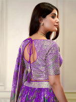 elegant multicolor Organza floral prints Lehenga Choli