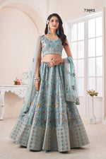 Elegant Turquoise Blue Color Lehenga Choli For Wedding - Joshindia