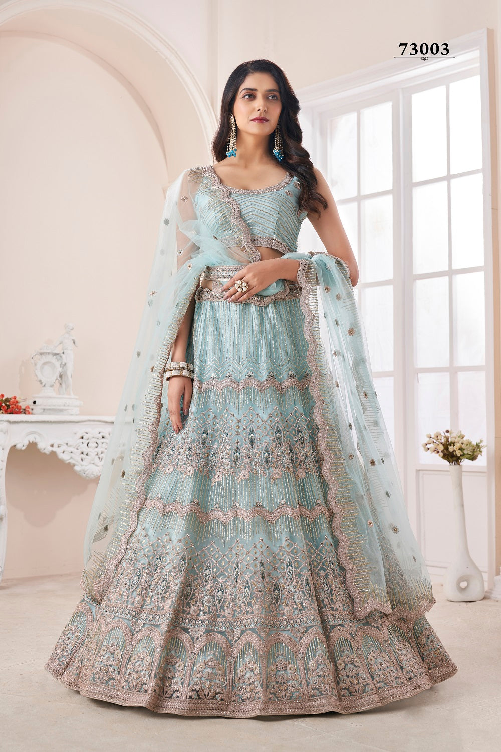 Premium Turquoise Blue Color Heavy Designer Lehenga Choli Buy Online