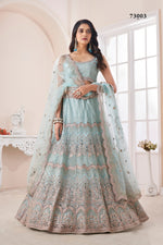 Premium Turquoise Blue Color Heavy Designer Lehenga Choli Buy Online - Joshindia