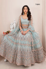 Premium Turquoise Blue Color Heavy Designer Lehenga Choli Buy Online - Joshindia