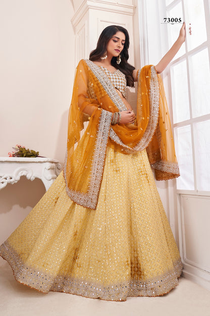 Fabulous Yellow Color Lehenga Choli For Wedding