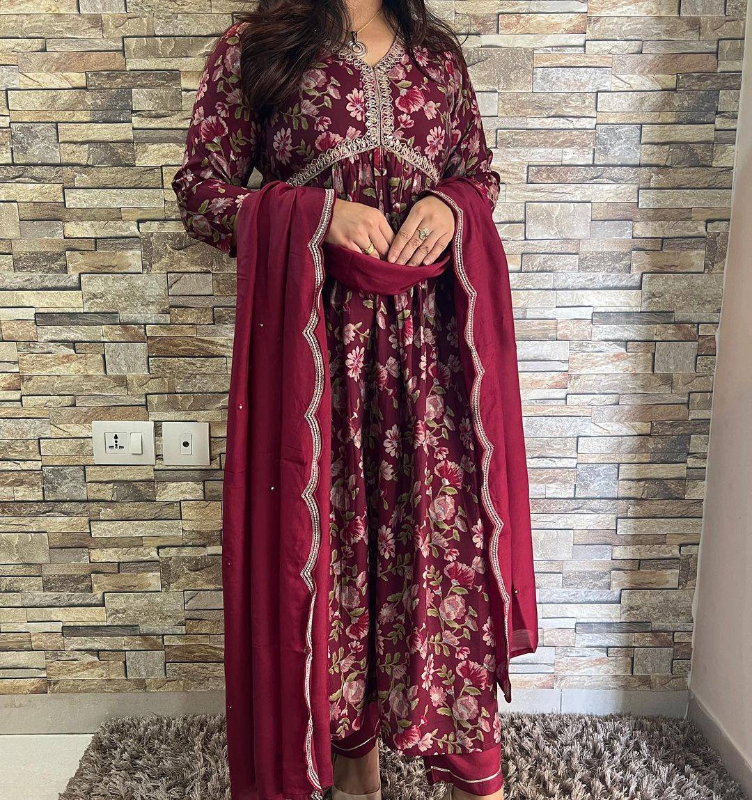 Buy Maroon Color Kurti for Women Online in India For Party Look - Joshindia