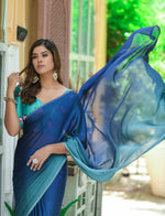 Blue Saree - Shop Latest Blue Color Designer Saree Online - Joshindia