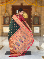 Two Tone Woven Design Silk Blend Paithani Saree