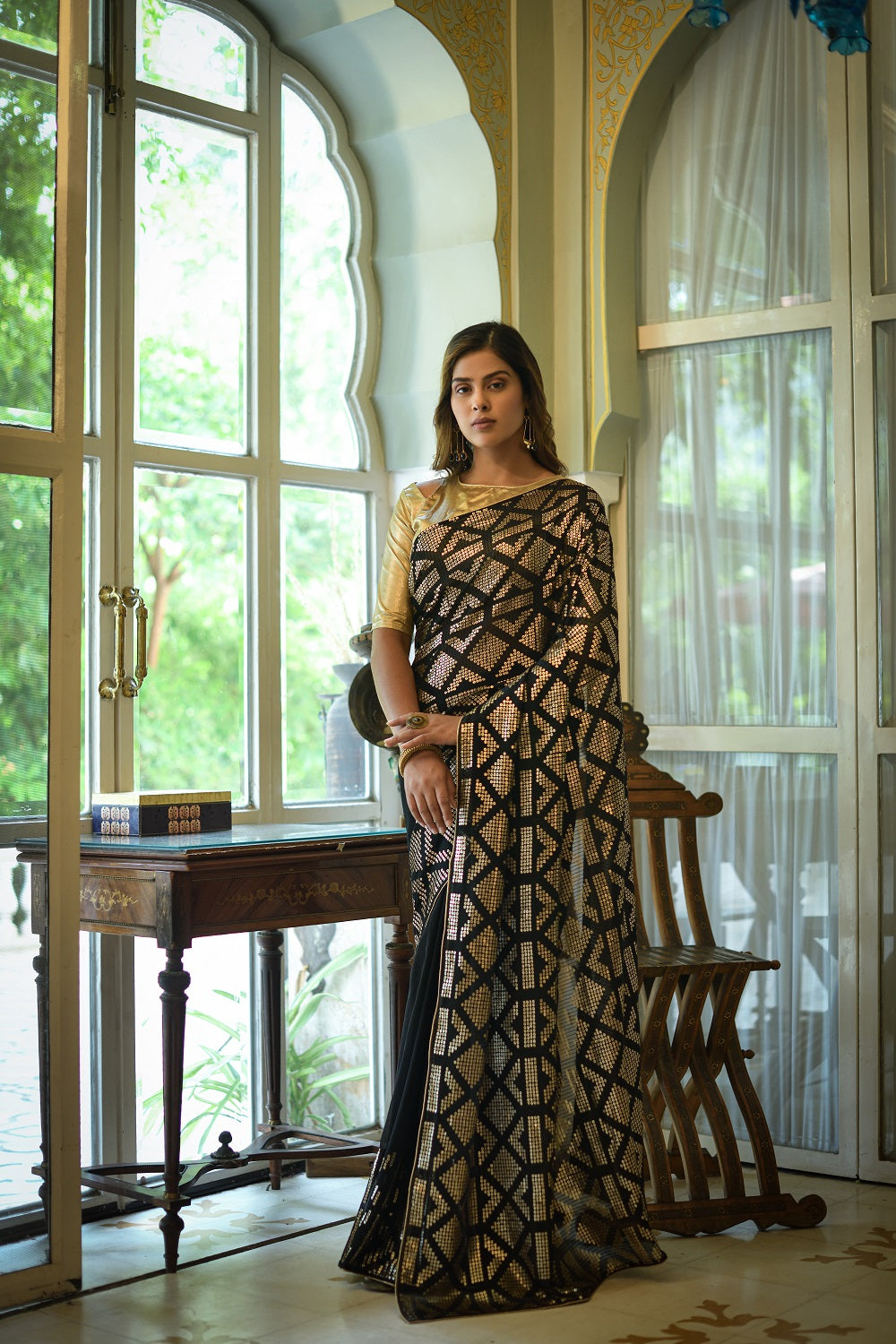 Black Saree - Black Designer Sarees Online - JOSHINDIA - Joshindia