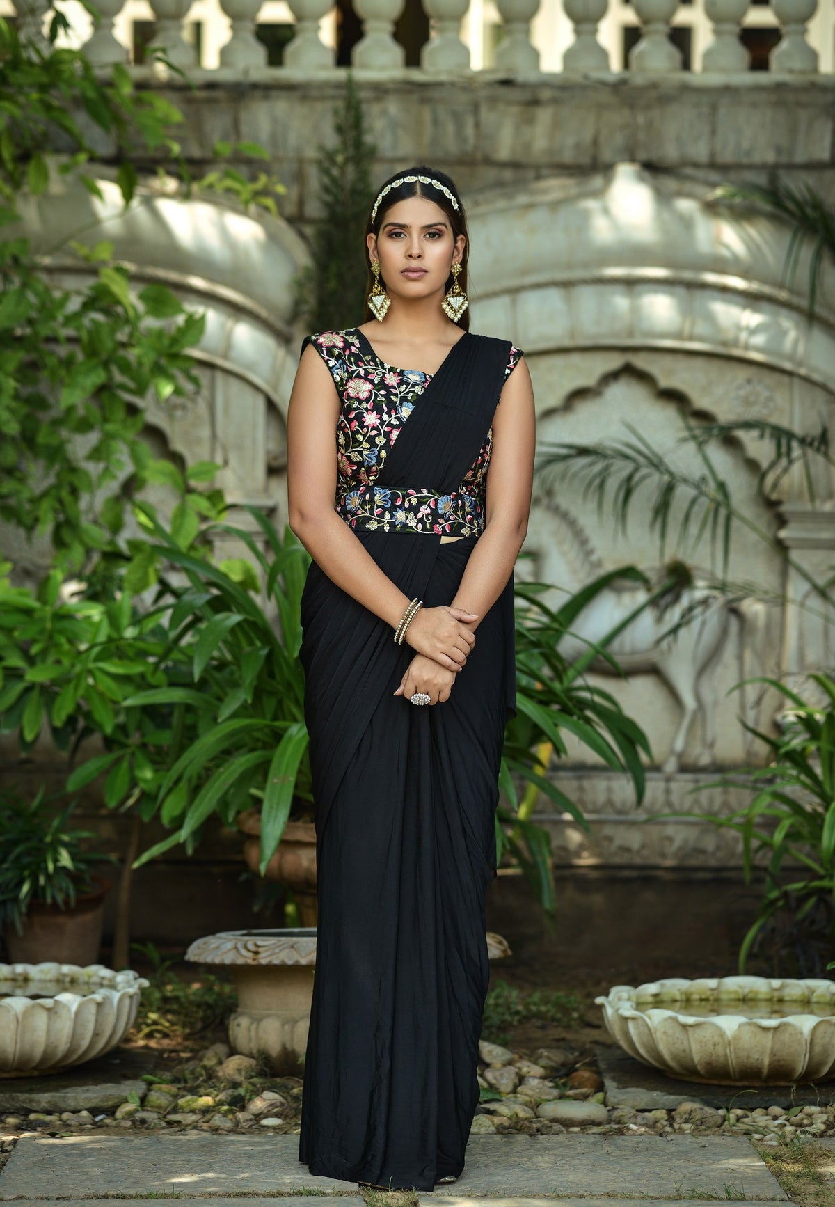 Black Saree - Black Designer Sarees Online - JOSHINDIA - Joshindia