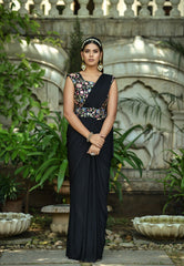 Black Saree - Black Designer Sarees Online - JOSHINDIA - Joshindia