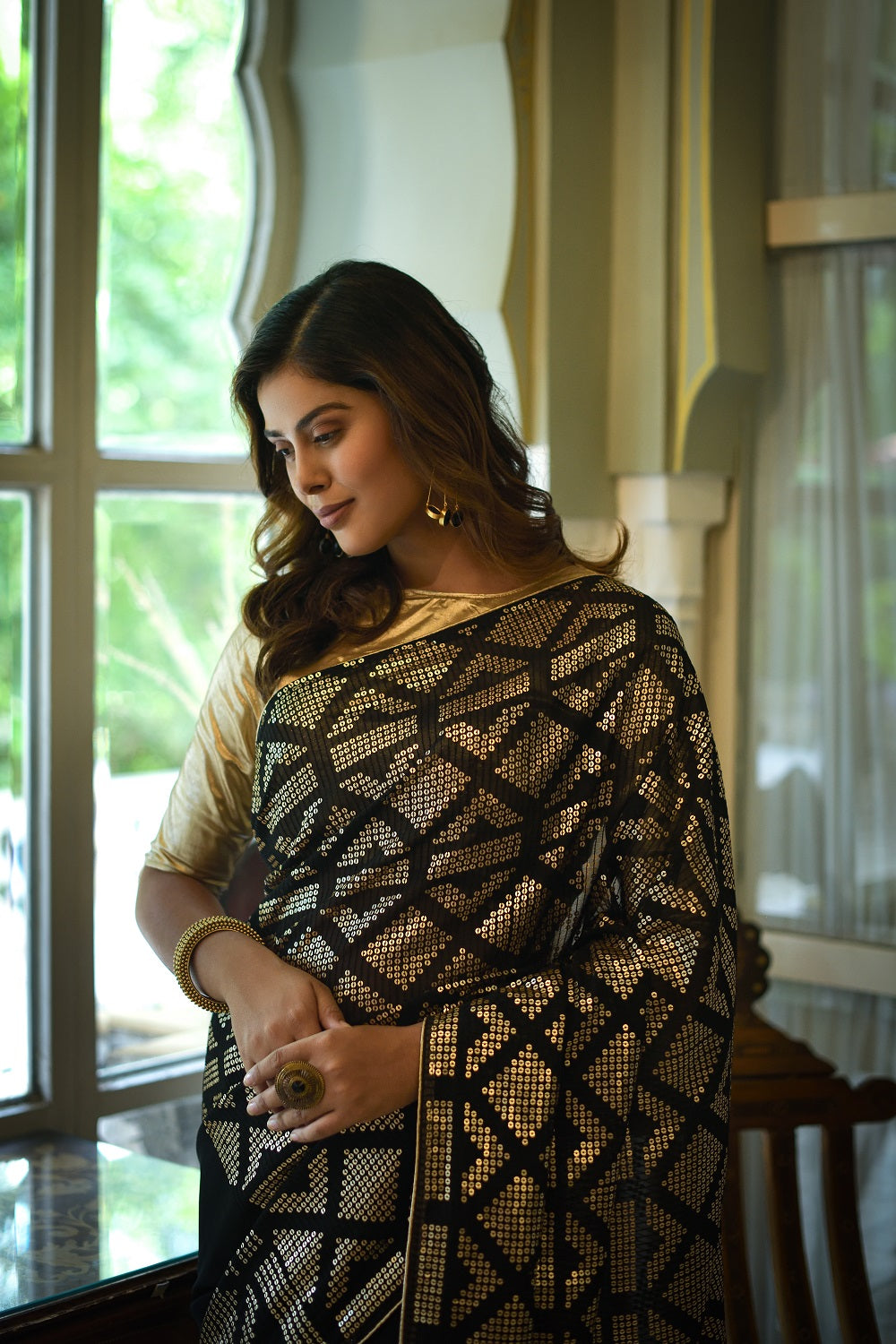Black Saree - Black Designer Sarees Online - JOSHINDIA - Joshindia