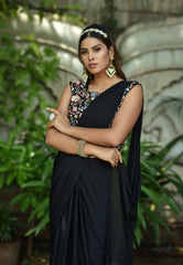 Black Saree - Black Designer Sarees Online - JOSHINDIA - Joshindia