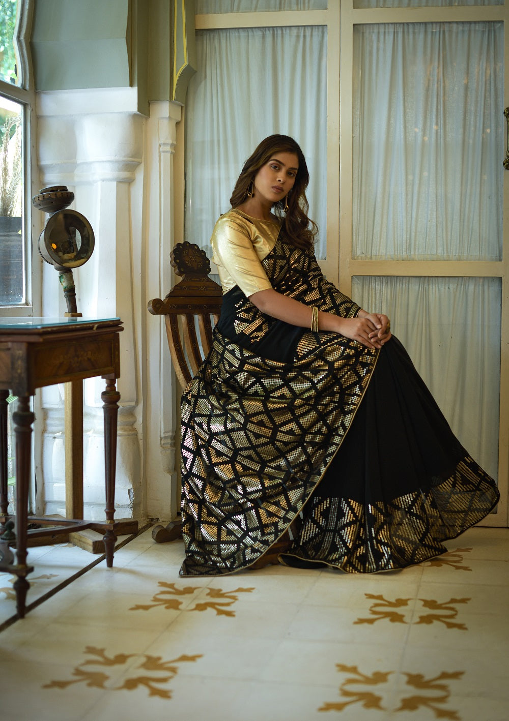 Black Saree - Black Designer Sarees Online - JOSHINDIA - Joshindia