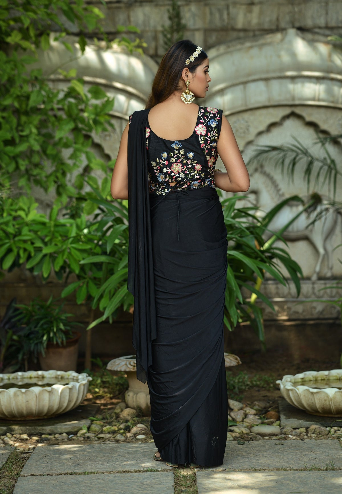 Black Saree - Black Designer Sarees Online - JOSHINDIA - Joshindia