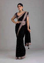 Black Saree - Black Designer Sarees Online - JOSHINDIA - Joshindia