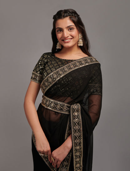Buy Black Silk Sarees online at Best Prices in India - JOSHINDIA