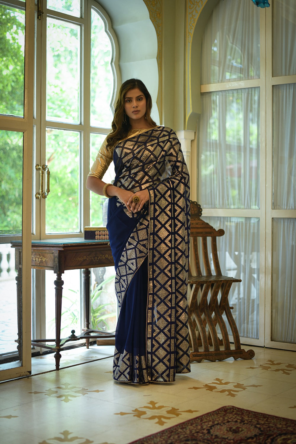 Buy Trendy Blue Saree Online in India - JOSHINDIA