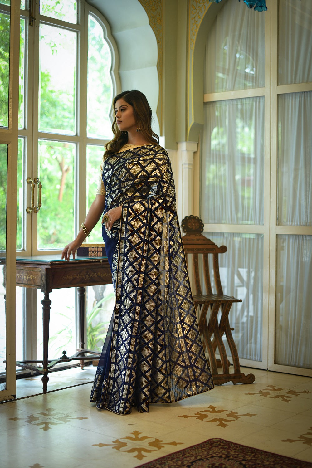 Buy Trendy Blue Saree Online in India - JOSHINDIA