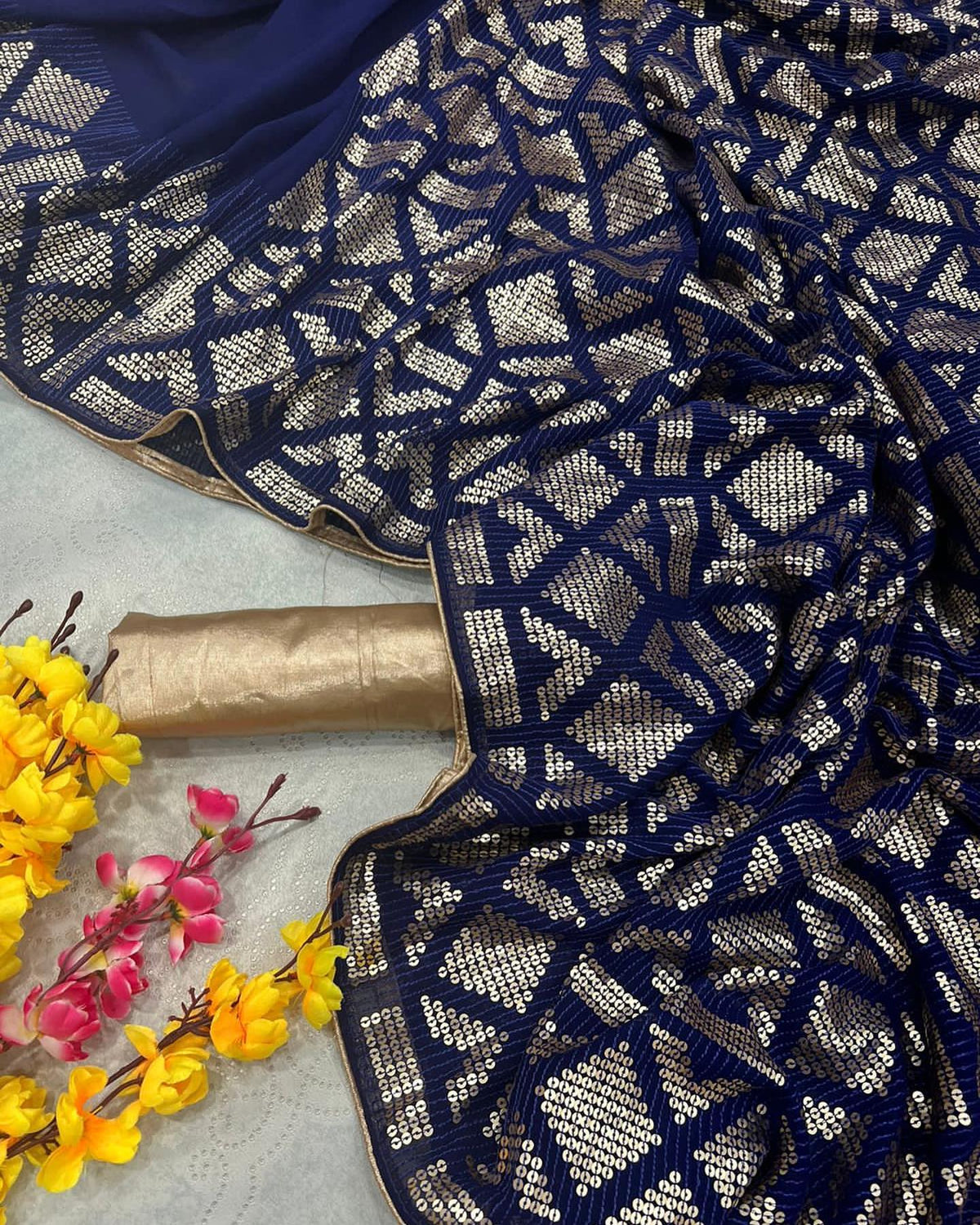 Buy Trendy Blue Saree Online in India - JOSHINDIA - Joshindia