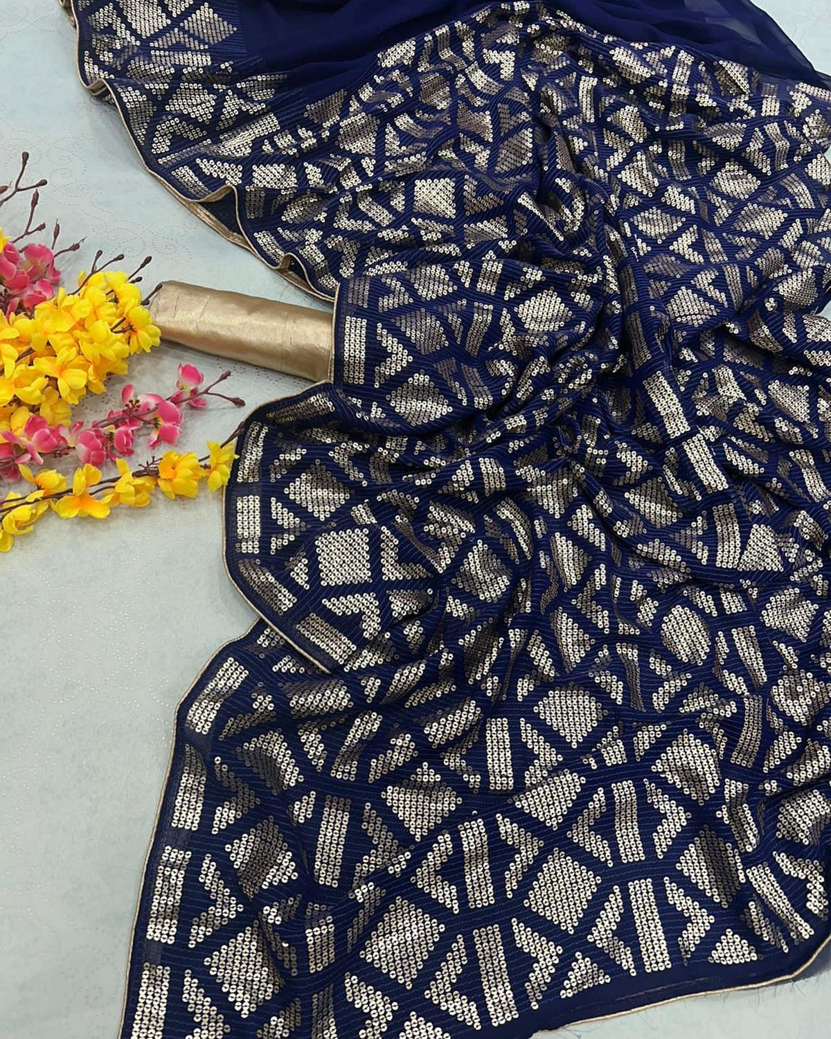 Buy Trendy Blue Saree Online in India - JOSHINDIA - Joshindia