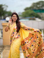 Rajhans Woven Design Silk Blend Paithani Saree