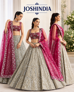 Premium Faux Georgette Lehenga with Sequins Embroidery &amp; Butterfly Net Dupatta