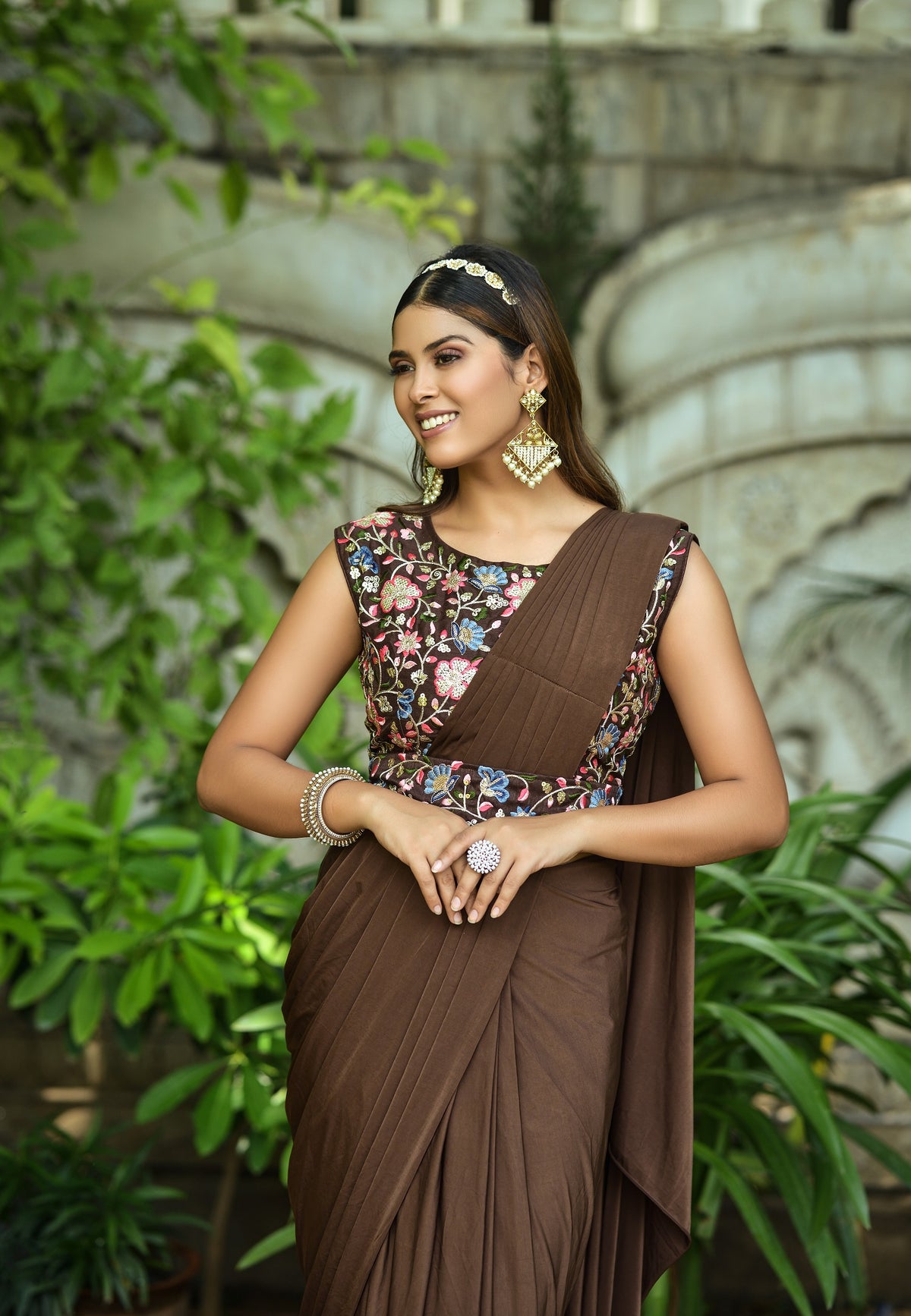 Buy Chocolate Saree Online In India - JOSHINDIA - Joshindia