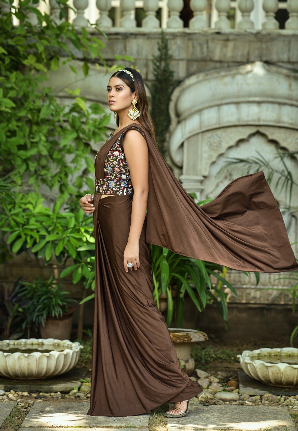 Buy Chocolate Saree Online In India - JOSHINDIA - Joshindia