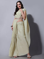 Buy Trendy Cream Saree Online in India -JOSHINDIA - Joshindia