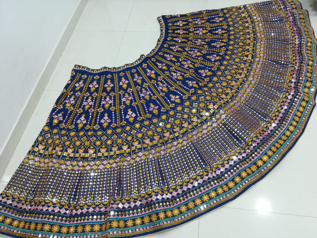 Blue Color Embroidered Designer Lehenga Choli