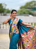 Rajhans Woven Design Silk Blend Paithani Saree