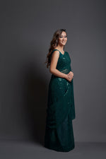 Buy Green Sequin Saree Online In India - Joshindia