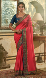Buy Peach Color Sarees online at Best Prices in India - Joshindia