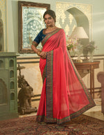 Buy Peach Color Sarees online at Best Prices in India - Joshindia