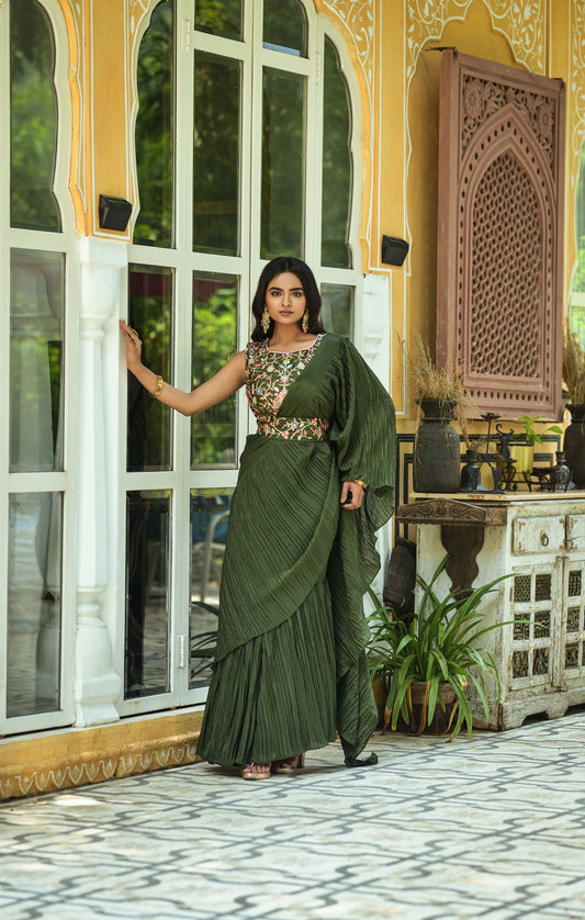 Buy Trendy Green Saree Online in India - Joshindia