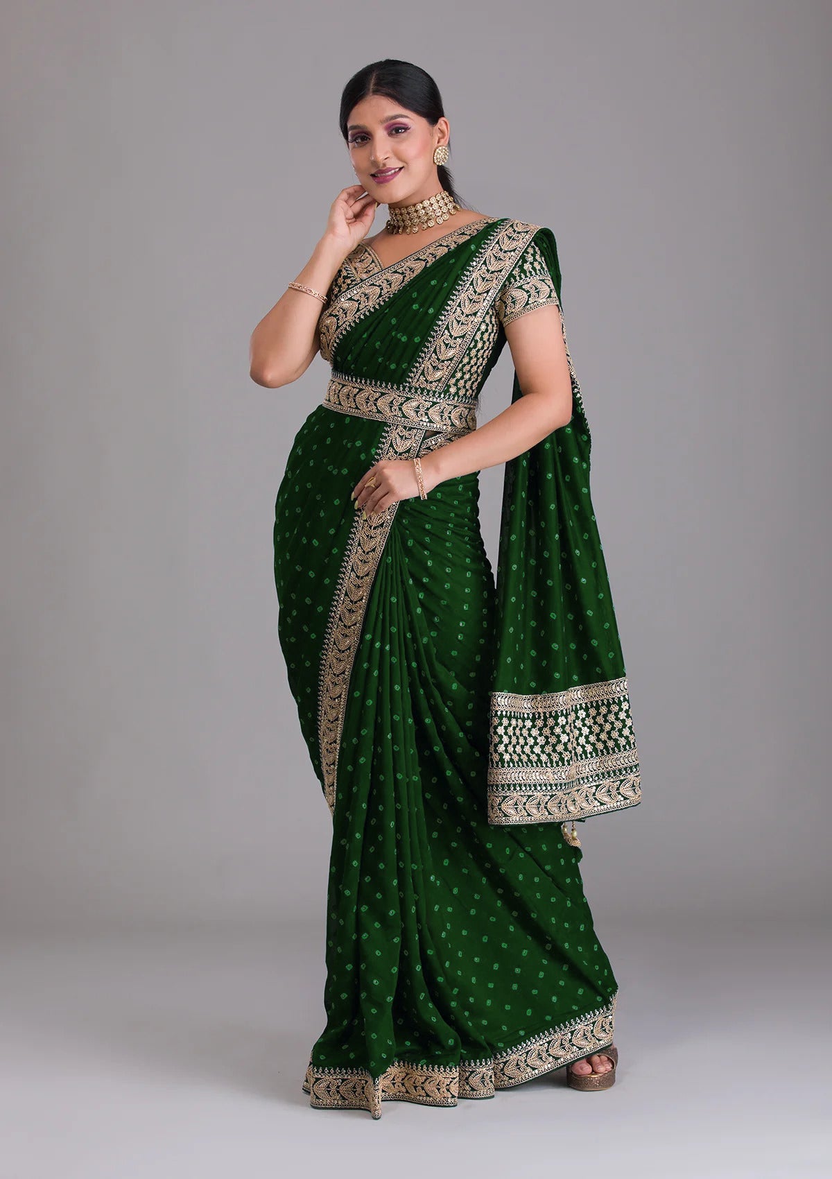 Green Saree - Buy Latest Green Colour Sarees Online - Joshindia