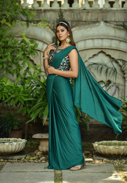 Buy Trendy Green Saree Online in India - JOSHINDIA