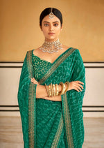 Buy Green Georgette Saree online in India - JOSHINDIA - Joshindia