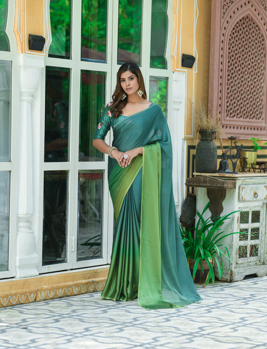 Buy Trendy Green Saree Online in India