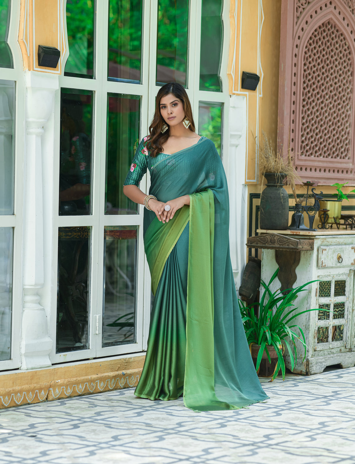 Buy Trendy Green Saree Online in India - Joshindia