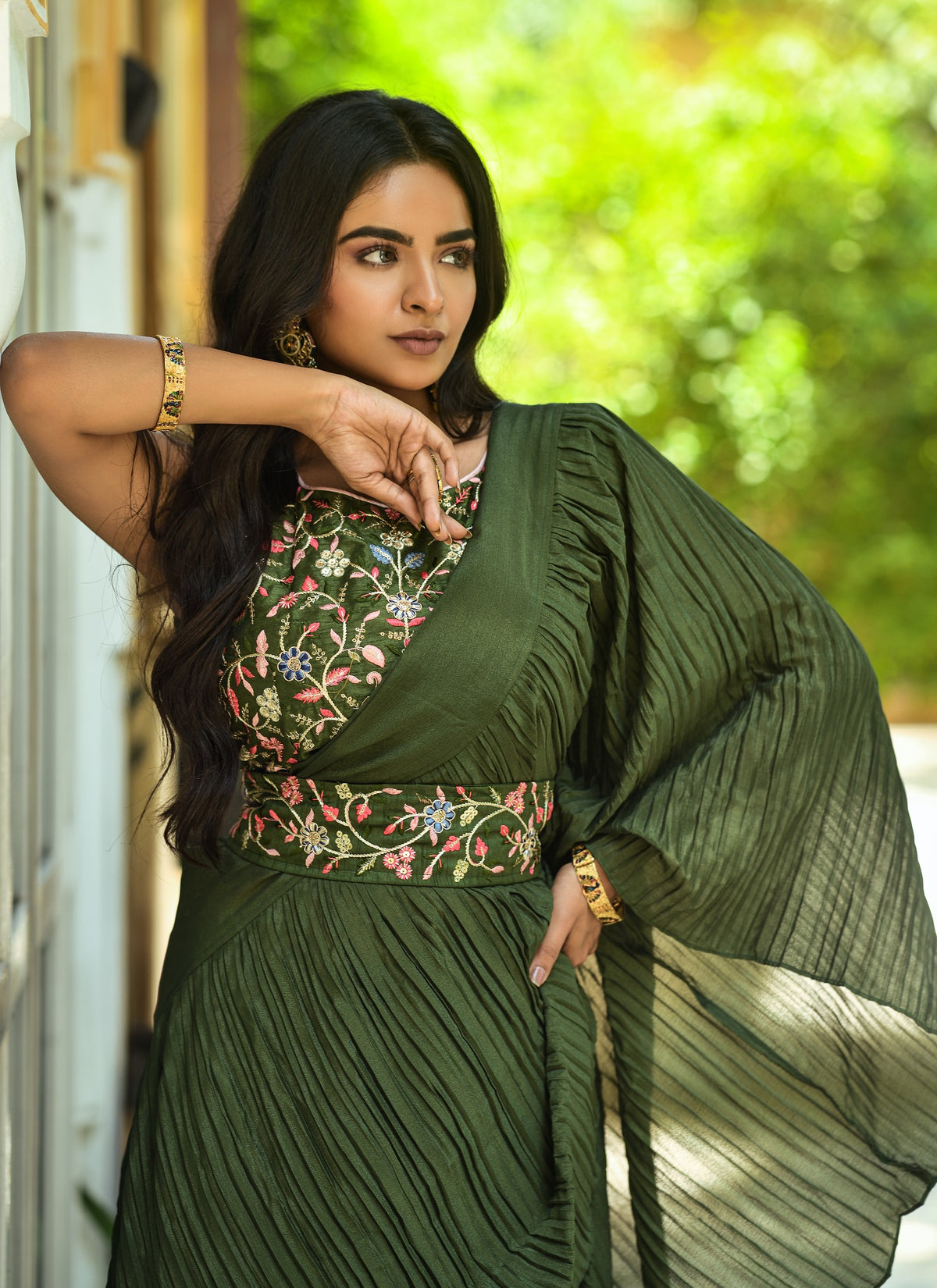 Buy Trendy Green Saree Online in India - Joshindia - Joshindia