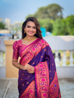 Purple Color Designer Paithani Silk Saree