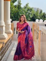 Purple Color Designer Paithani Silk Saree