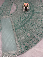 Light Green Premium Soft Net with Sequins Work Lehenga Choli