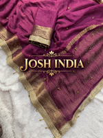 VIRAL- 2Fancy Chiffon Saree Ghungroo Hand Work Moti Lace with Blouse