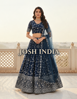Georgette Embroidered Lehenga Choli with Net Dupatta Set