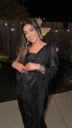 Black Color Embroidered beautiful Designer Saree